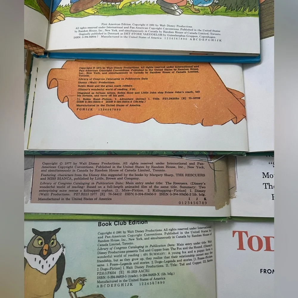 8 Disney’s Wonderful World of Reading Book Club Books 70s 80s Great Condition